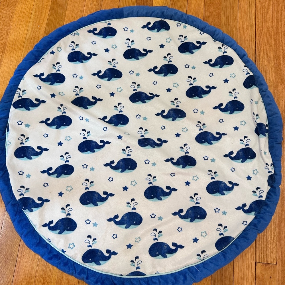 Kids Whale Play Mat - Blue and White